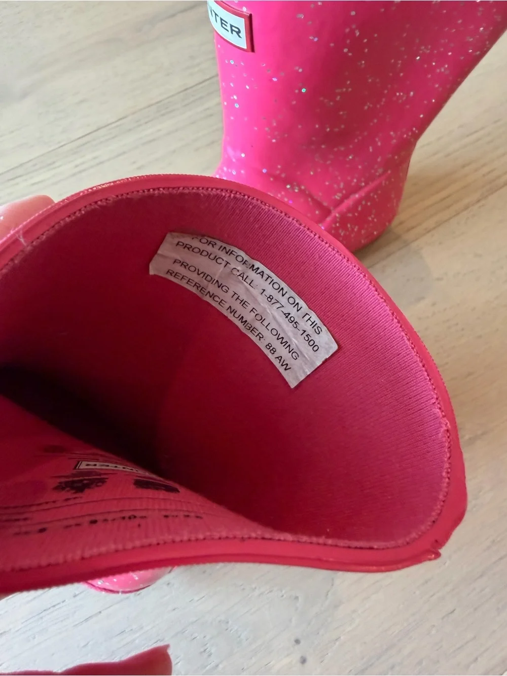 Hunter Hot Pink Glitter Kids' Rain Boots